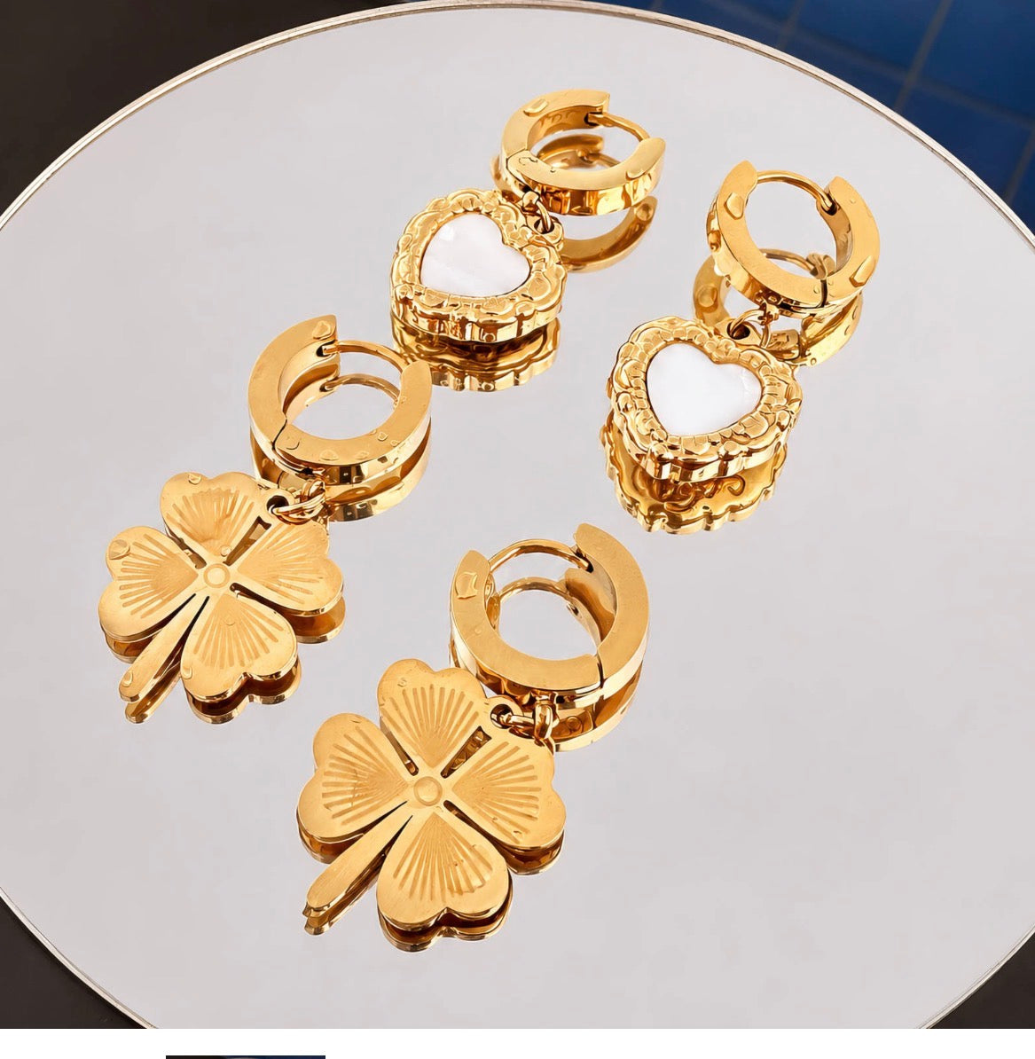 Fashion Jewelry Gold Stainless Steel Earrings