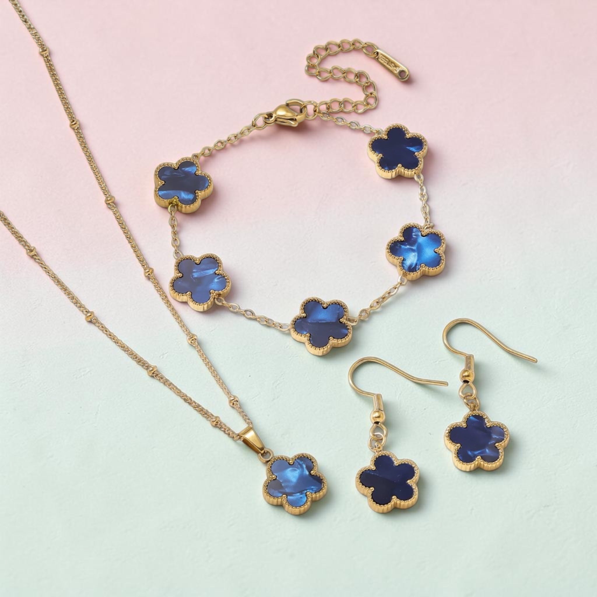 Fashion Jewelry Gold Stainless Steel Necklace Set