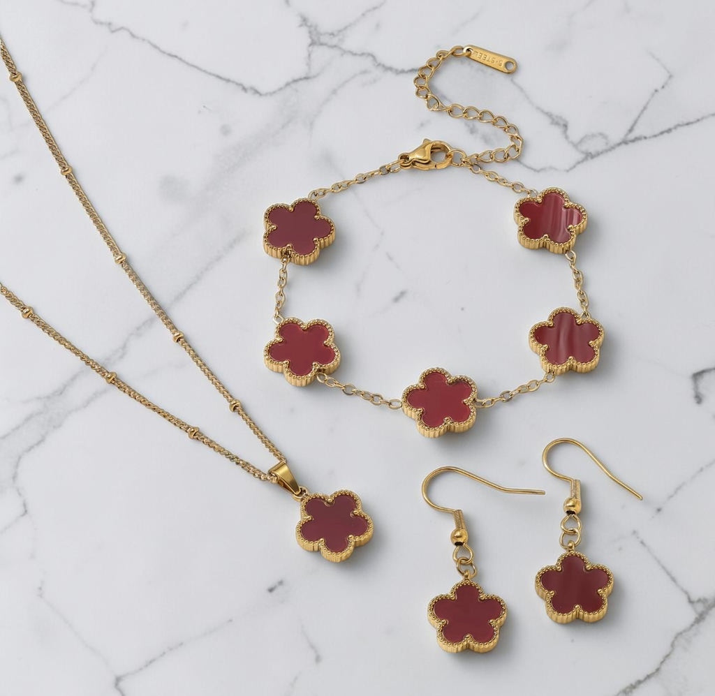 Fashion Jewelry Gold Stainless Steel Necklace Set