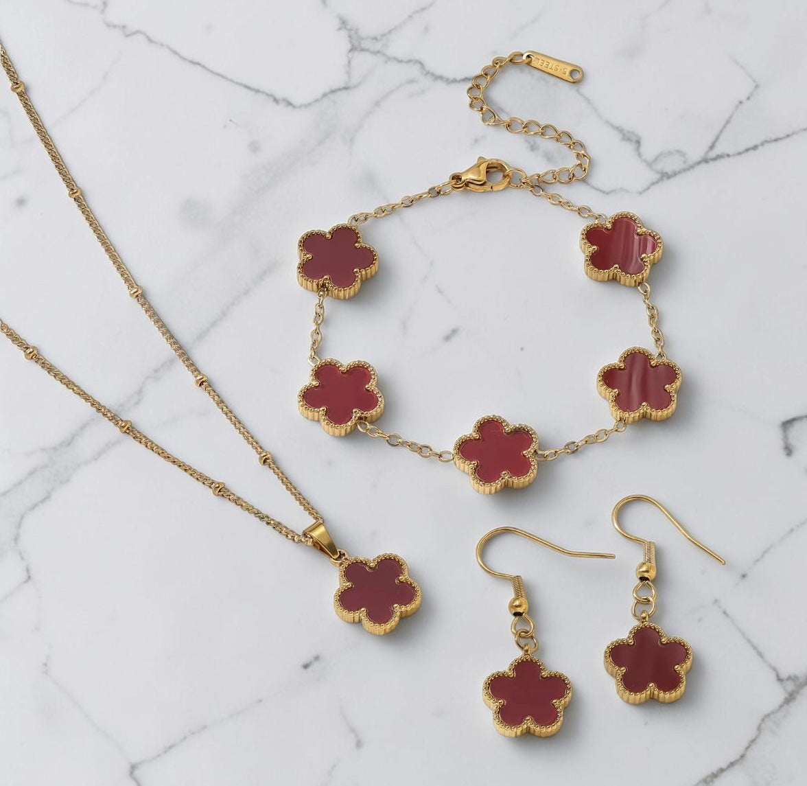 Fashion Jewelry Gold Stainless Steel Necklace Set