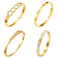 4 Fashion Jewelry Gold Stainless Steel Bracelets