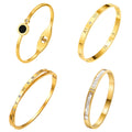 4 Fashion Jewelry Gold Stainless Steel Bracelets