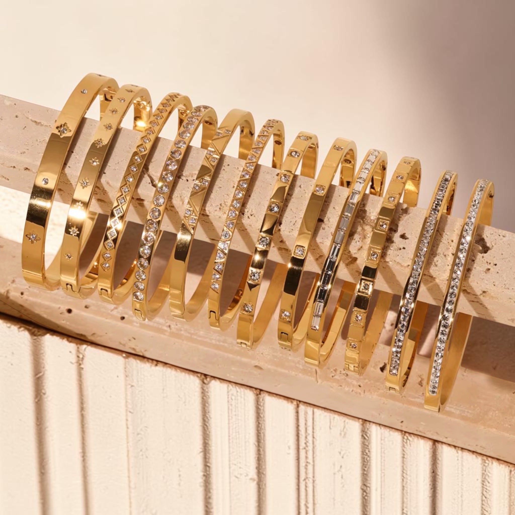 4 Fashion Jewelry Gold Stainless Steel Bracelets