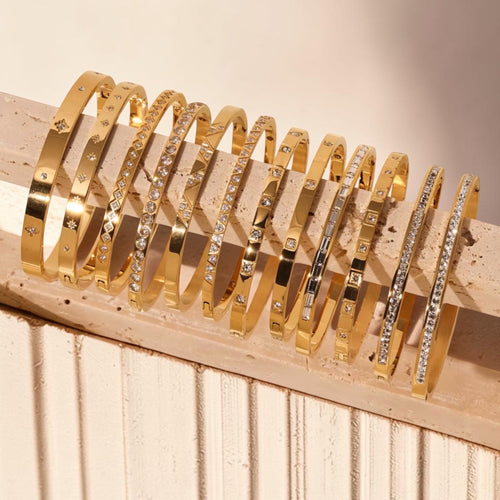 4 Fashion Jewelry Gold Stainless Steel Bracelets
