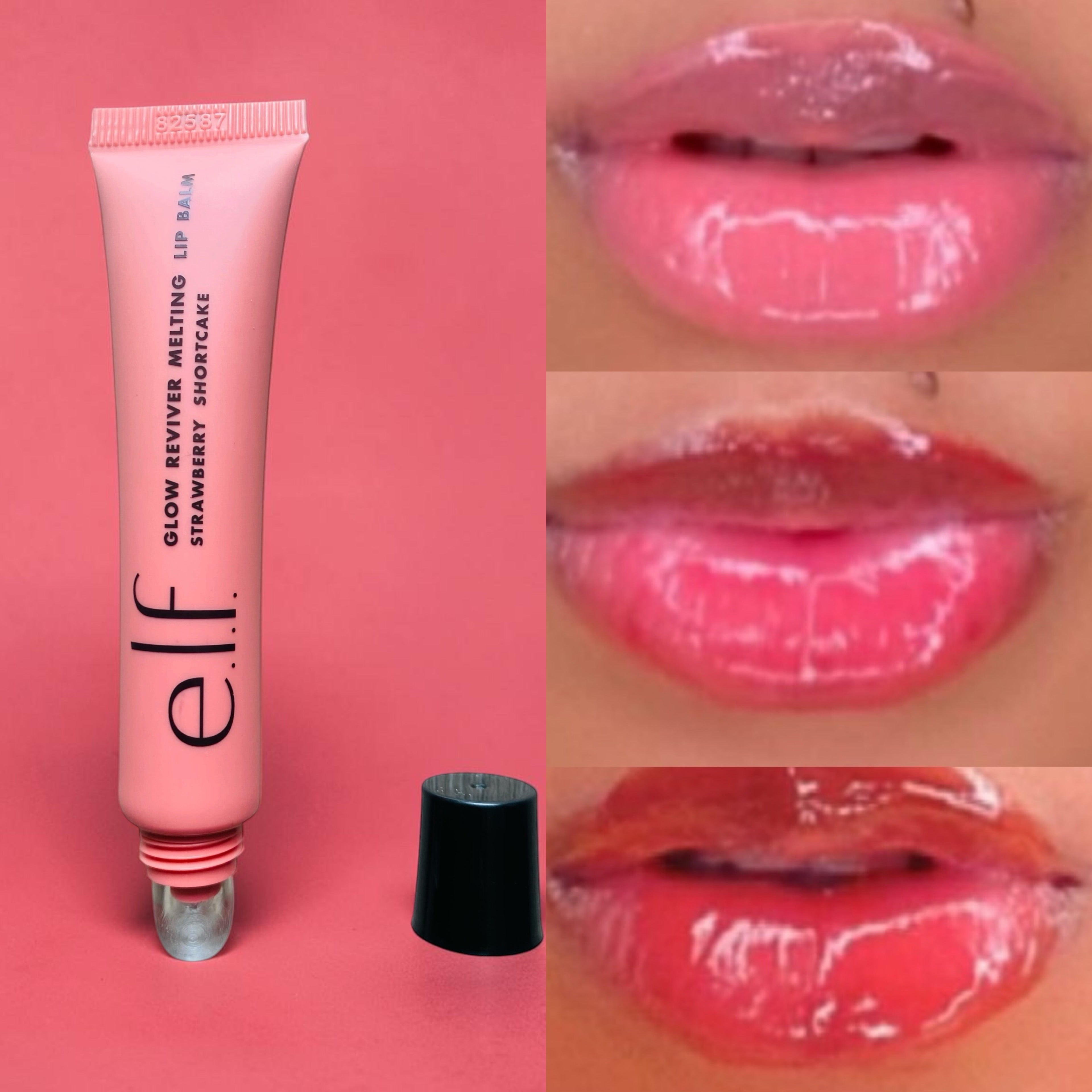 E.L.F reviver melting lip balm ultra glossy and soft nourishing buttery balm  Strawberry shortcake